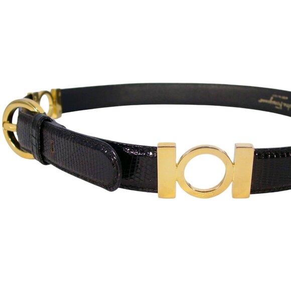 FERRAGAMO Gancini Lizard Belt Women's M (28.5-31.5 in) - ITALY - Picture 4 of 9